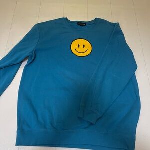 Blue Smiley Face Sweater